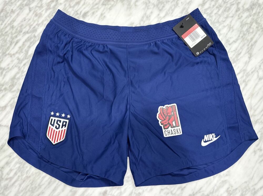 Nike Vaporknit USWNT Soccer Shorts Women Large Blue USA CD8940-421 Football